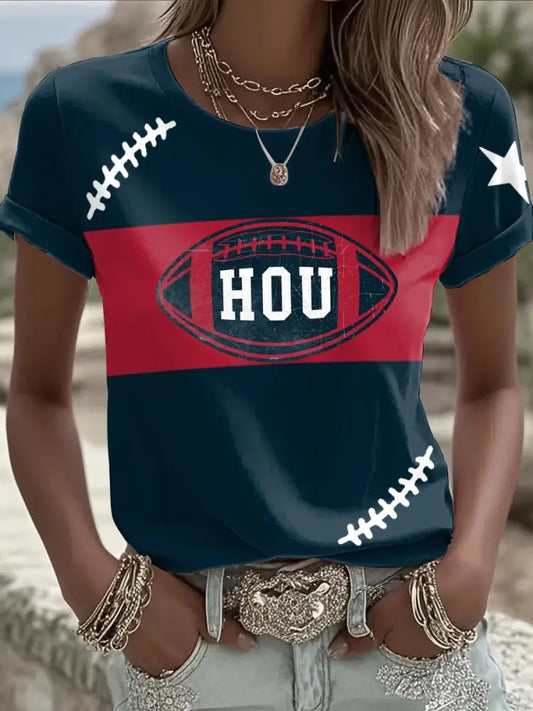 Women’s Football Fan Design short sleeved T shirt As picture / S