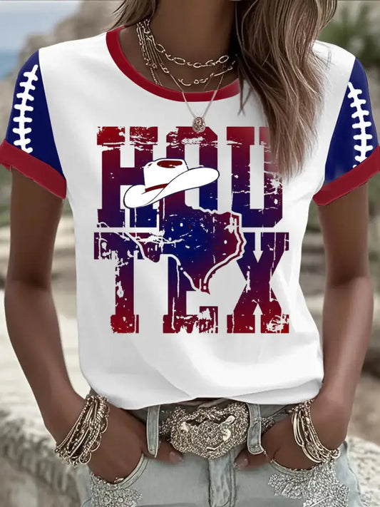 Women’s Football Fans Gameday Printed T shirt As picture / S