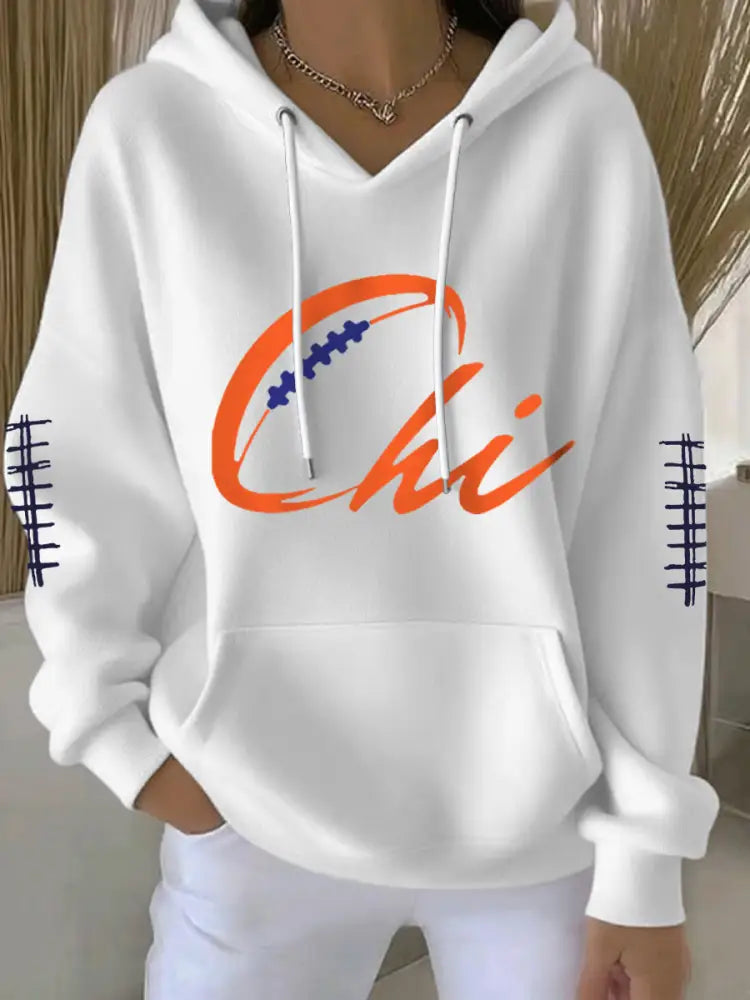 Women’s Football Fans Lovers Gameday Casual Hoodie White / S