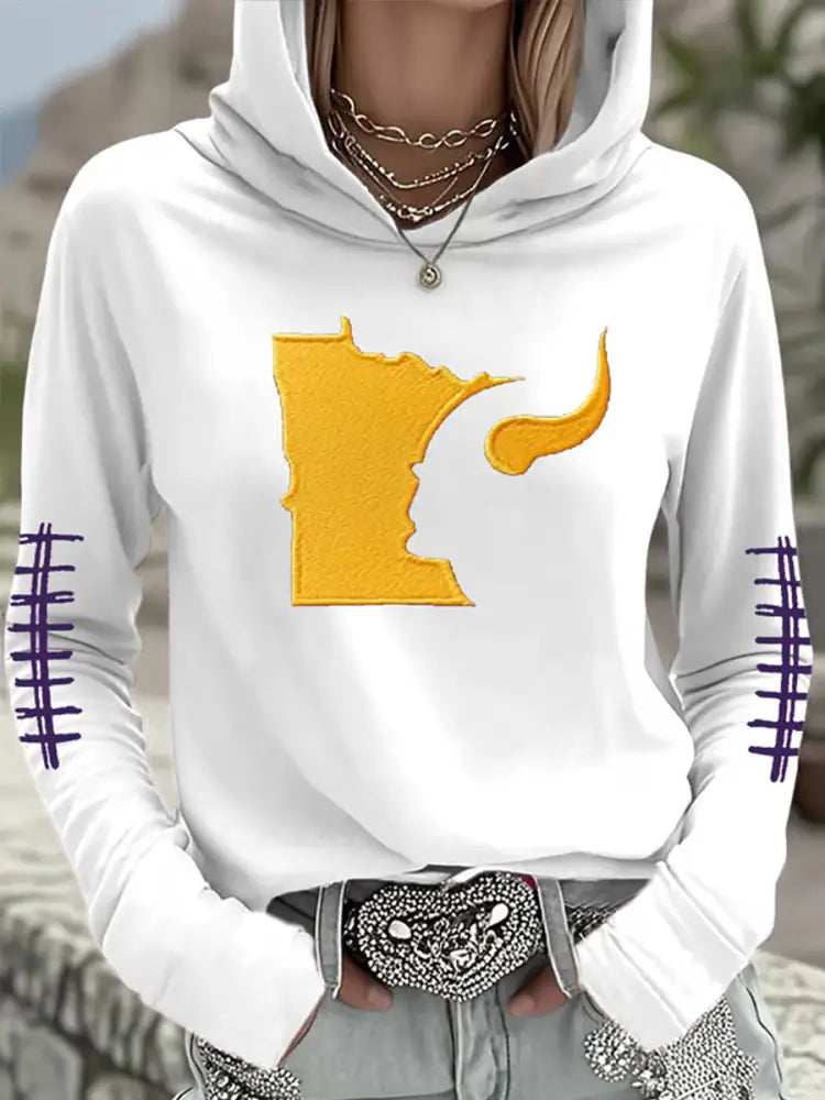 Women’s Football Fans Lovers Gameday Casual Hoodie White / S