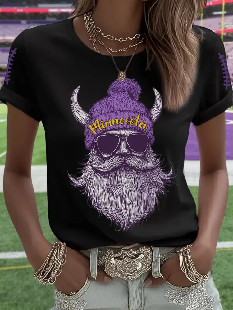 Women’s Football Fans Lovers Gameday Casual Tee Black / S