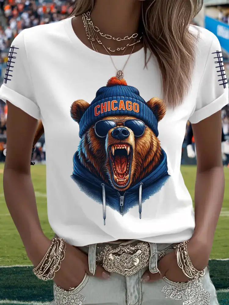 Women’s Football Fans Lovers Gameday Casual Tee White / S