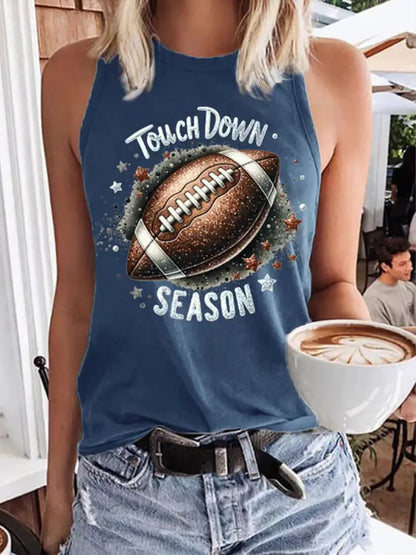 Women’s Football Fans Lovers Gameday Casual Vests Blue / S