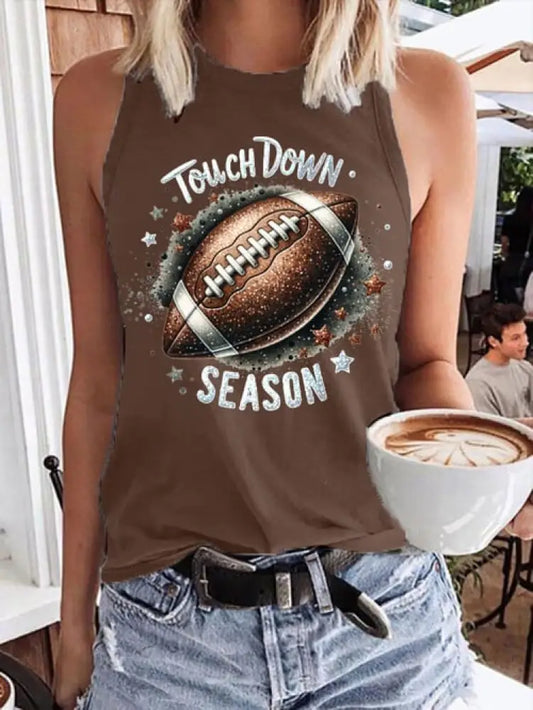 Women’s Football Fans Lovers Gameday Casual Vests Brown / S