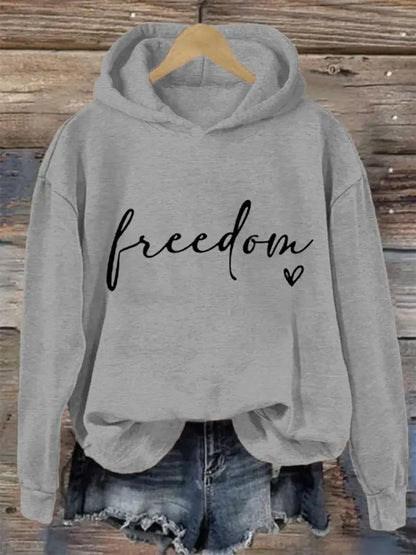 Women’s Freedom Charlie Kirk Hoodie Light Gray / S