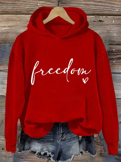 Women’s Freedom Charlie Kirk Hoodie Red / S