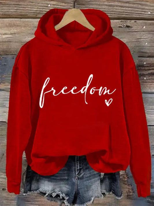 Women’s Freedom Charlie Kirk Hoodie Red / S