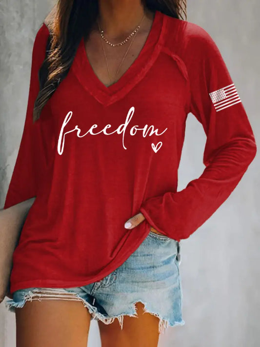Women’s Freedom Charlie Kirk Long-Sleeve T-Shirt Red / S