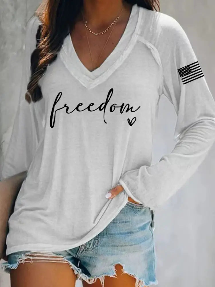 Women’s Freedom Charlie Kirk Long-Sleeve T-Shirt White / S