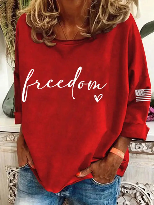 Women’s Freedom Charlie Kirk Long-Sleeve Top Red / S
