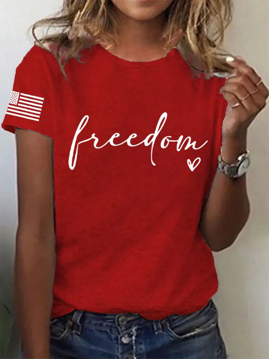 Women’s Freedom Charlie Kirk Tee Red / S
