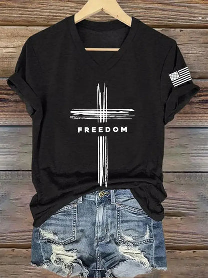 Women’s Freedom Cross Short Sleeve T-Shirt Black / S