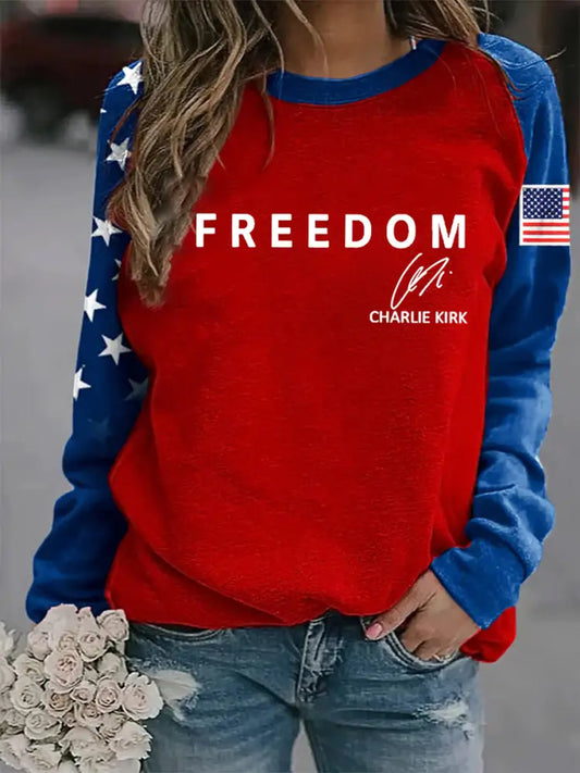 Women’s Freedom Is Not Free R.I.P Charlie Kirk Casual Sweatshirt Red / S
