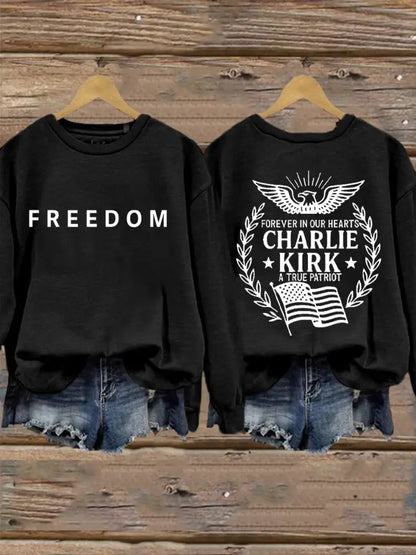 Women’s Freedom Is Not Free R.I.P Charlie Kirk Long Sleeve Hoodie Black / S