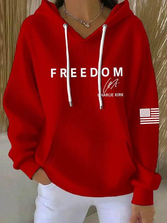 Women’s Freedom Is Not Free R.I.P Charlie Kirk Long Sleeve Hoodie Red / S