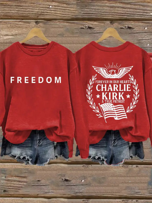 Women’s Freedom Is Not Free R.I.P Charlie Kirk Long Sleeve Hoodie Red / S
