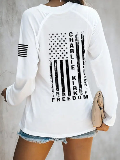 Women’s Freedom Is Not Free R.I.P Charlie Kirk Long Sleeve V-Neck T-Shirt