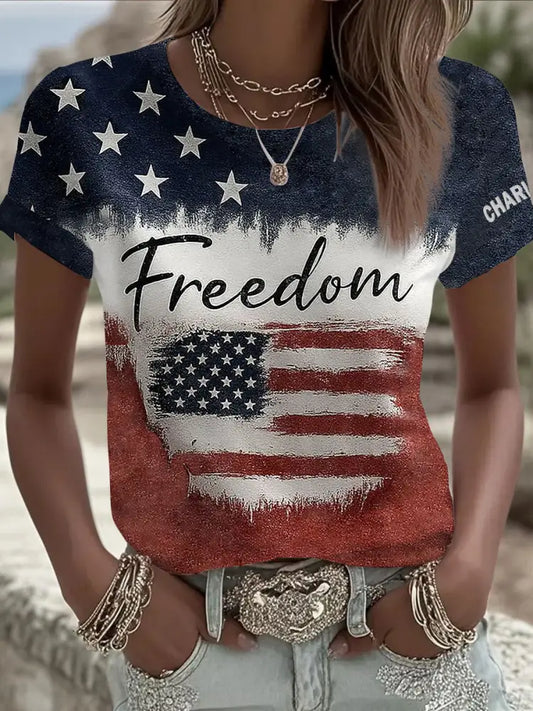 Women’s Freedom Is Not Free R.I.P Charlie Kirk Short Sleeve T-shirt As picture / S