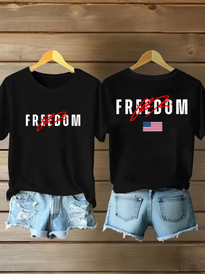 Women’s Freedom Is Not Free R.I.P Charlie Kirk Short Sleeve T-shirt Black / S