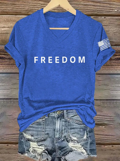 Women’s Freedom Is Not Free R.I.P Charlie Kirk Short Sleeve T-shirt Blue / S