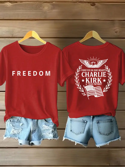 Women’s Freedom Is Not Free R.I.P Charlie Kirk Short Sleeve T-shirt Red / S