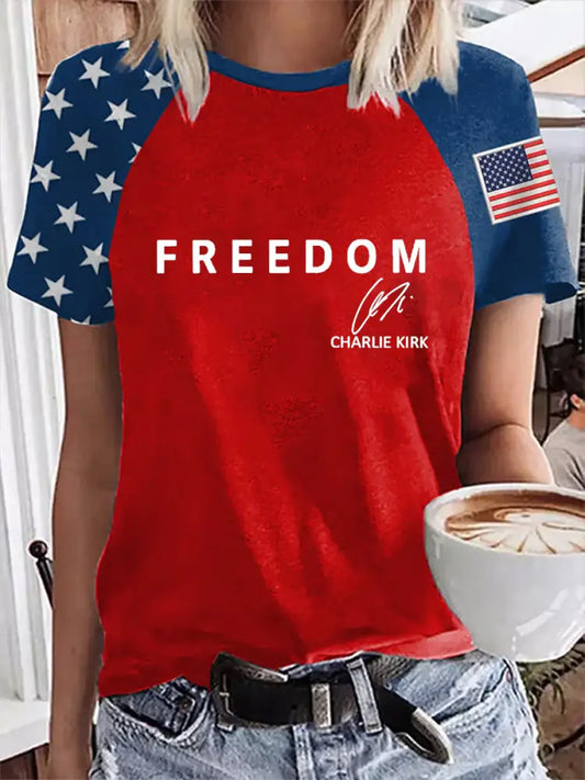 Women’s Freedom Is Not Free R.I.P Charlie Kirk Short Sleeve T-shirt Red / S