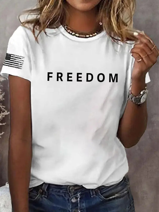 Women’s Freedom Is Not Free R.I.P Charlie Kirk Short Sleeve T-Shirt White / S