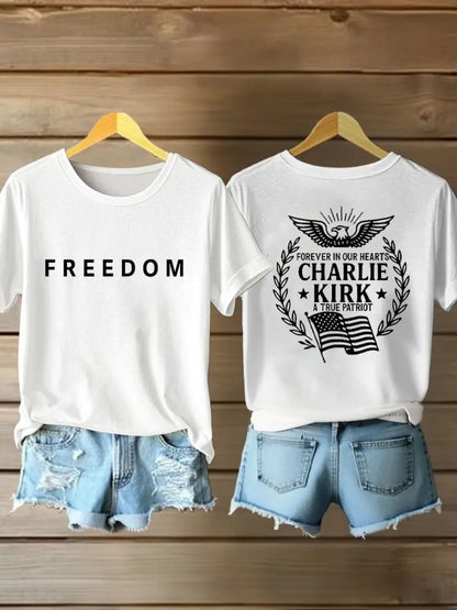 Women’s Freedom Is Not Free R.I.P Charlie Kirk Short Sleeve T-shirt White / S