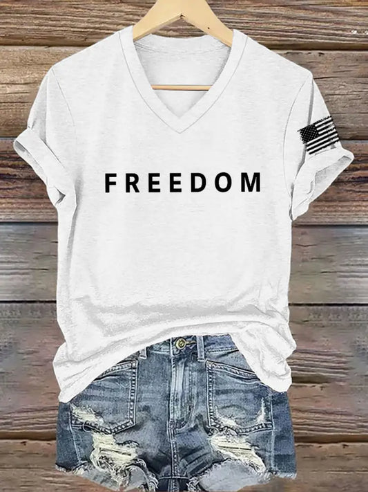 Women’s Freedom Is Not Free R.I.P Charlie Kirk Short Sleeve T-shirt White / S