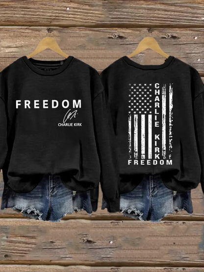 Women’s Freedom Is Not Free R.I.P Charlie Kirk Sweatshirt Black / S