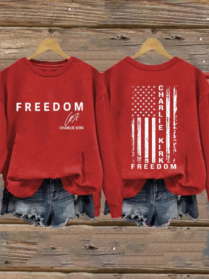 Women’s Freedom Is Not Free R.I.P Charlie Kirk Sweatshirt Red / S