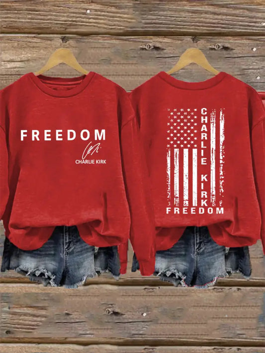 Women’s Freedom Is Not Free R.I.P Charlie Kirk Sweatshirt Red / S