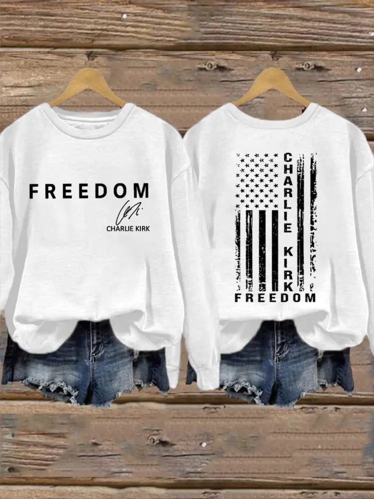 Women’s Freedom Is Not Free R.I.P Charlie Kirk Sweatshirt White / S