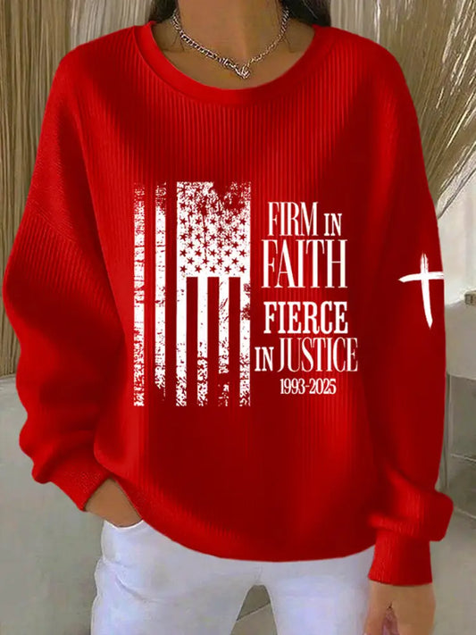 Women’s ’Freedom Isn’t Free’ American Flag Print Casual Sweatshirt A / S