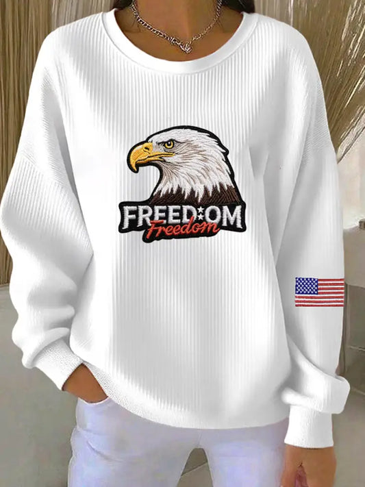 Women’s Freedom Isn’t Free American flag print casual sweatshirt A / S