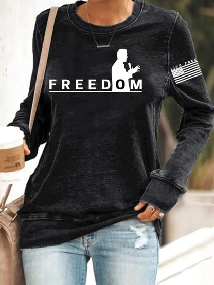 Women’s Freedom Live Free Print Sweatshirt Black / S