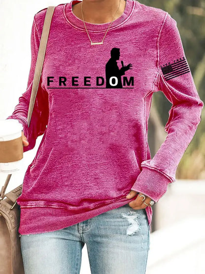 Women’s Freedom Live Free Print Sweatshirt Rose Red / S