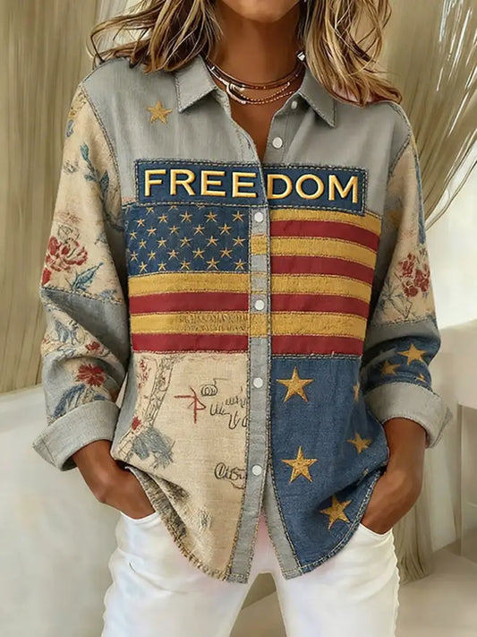 Women’s Freedom Printed Casual Shirt As picture / S