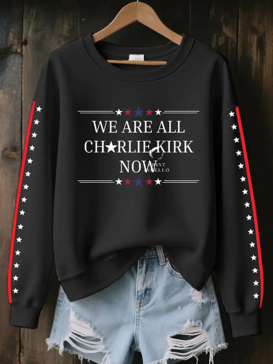 Women’s Freedom Printed Casual Sweatshirt Black / S