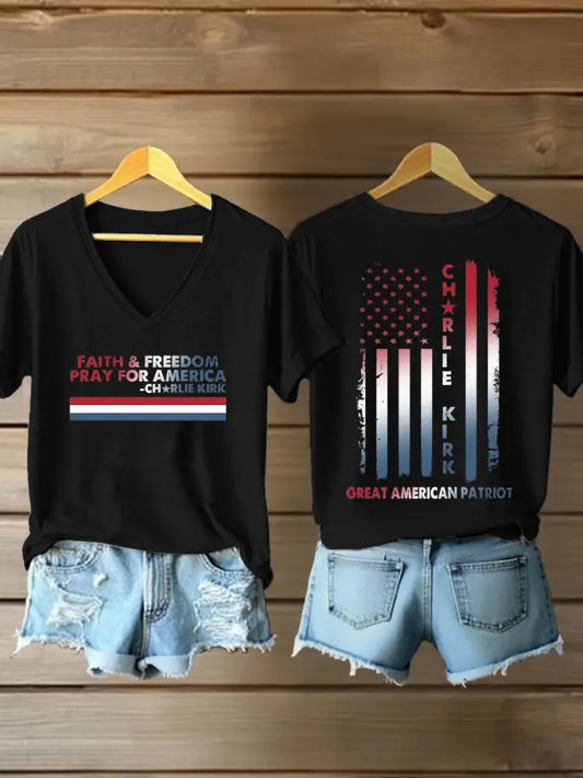 Women’s Freedom Printed Casual T-shirt Black / S