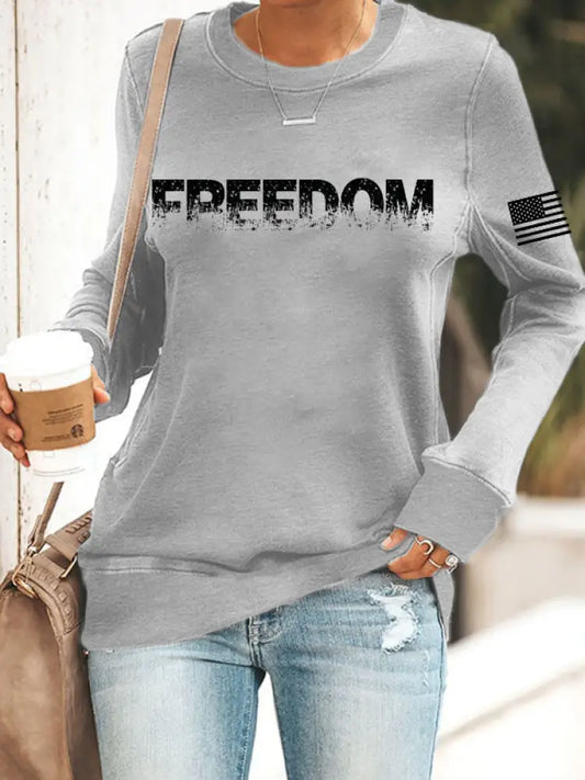 Women’s Freedom Printed fitted sweatshirt Gray / S