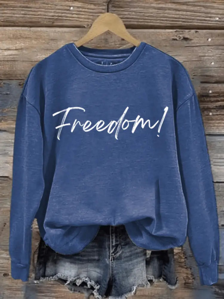 Women’s Freedom Printed Regular Sweatshirt Blue / S