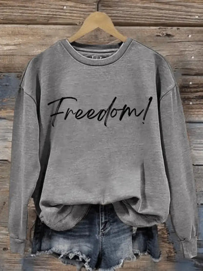 Women’s Freedom Printed Regular Sweatshirt Gray / S
