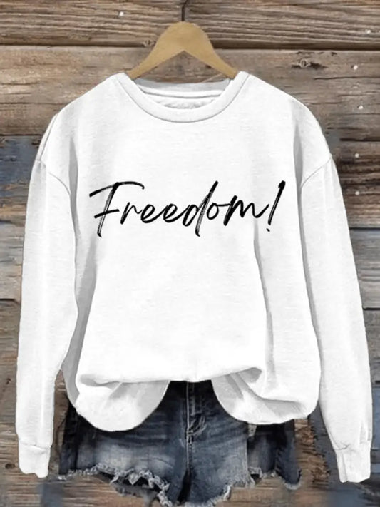 Women’s Freedom Printed Regular Sweatshirt White / S