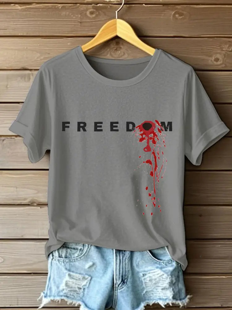 Women’s FREEDOM T-shirt Light Gray / S