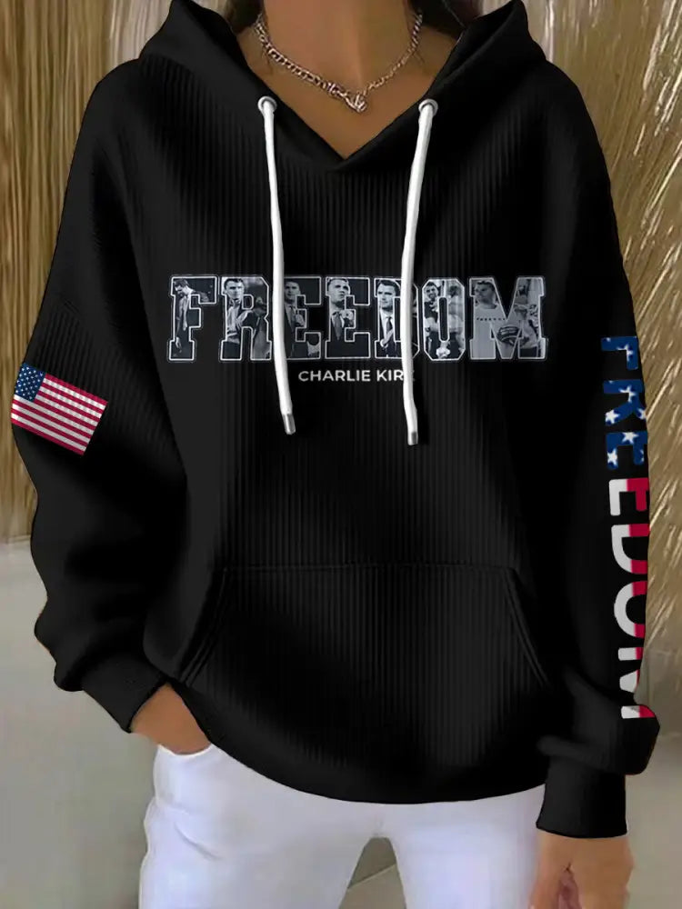 Women’s Freedom True Patriot Memorial Printed Hoodie