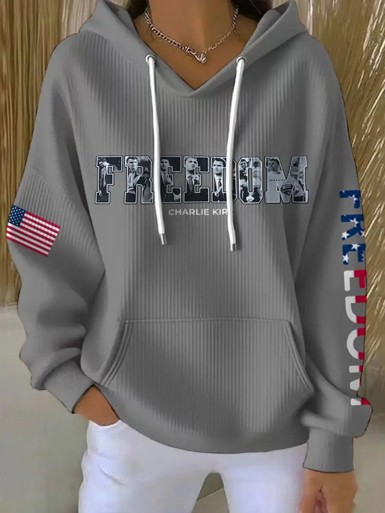 Women’s Freedom True Patriot Memorial Printed Hoodie