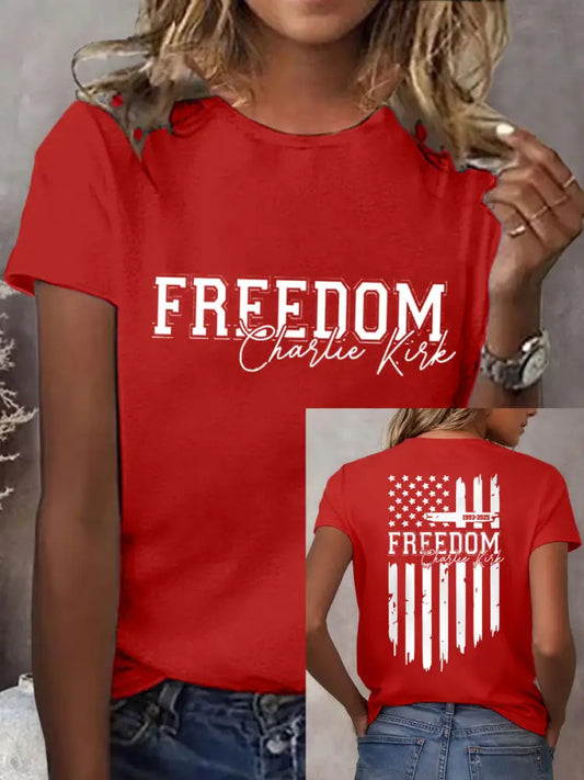 Women’s Freedom USA Flag Tee Red / S
