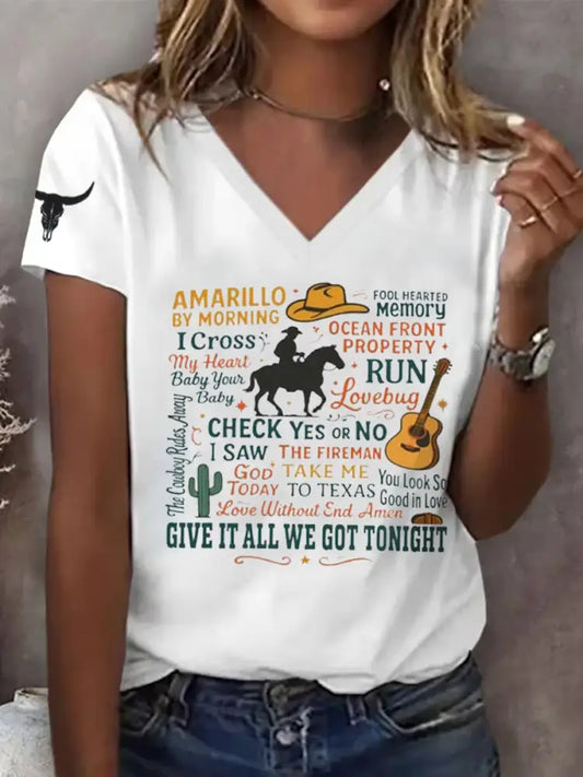 Women’s George Country Music Fan Short Sleeve T-Shirt White / S