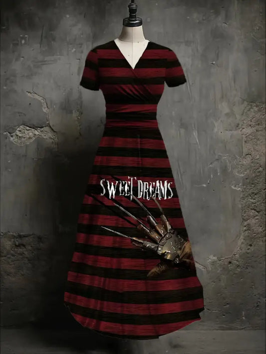 Women’s Halloween Horror Nightmare Printed Dress As picture / S